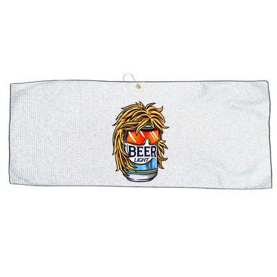 Funny Beer Drinking Funny Redneck Mullet Large Microfiber Waffle Golf Towel