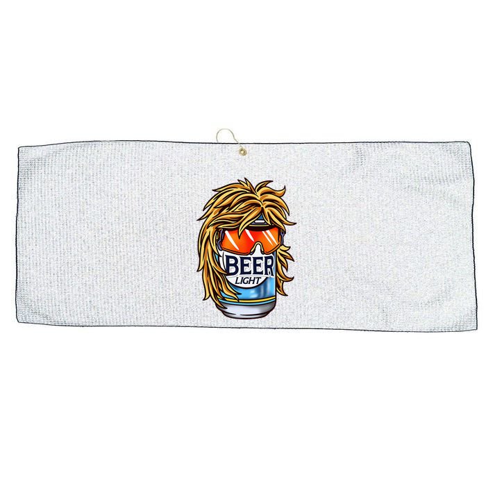 Funny Beer Drinking Funny Redneck Mullet Large Microfiber Waffle Golf Towel