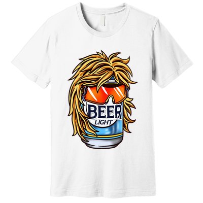 Funny Beer Drinking Funny Redneck Mullet Premium T-Shirt