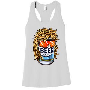 Funny Beer Drinking Funny Redneck Mullet Women's Racerback Tank