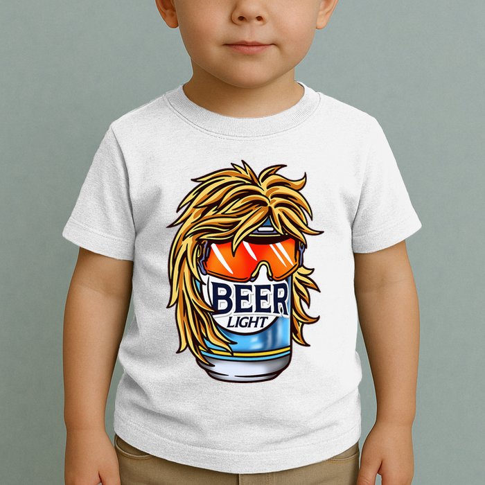 Funny Beer Drinking Funny Redneck Mullet Toddler T-Shirt
