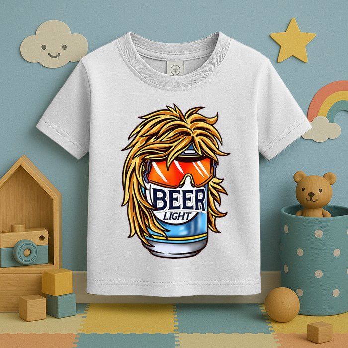 Funny Beer Drinking Funny Redneck Mullet Toddler T-Shirt