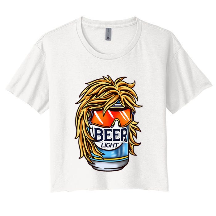 Funny Beer Drinking Funny Redneck Mullet Crop Top
