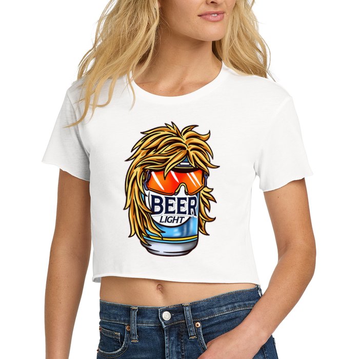 Funny Beer Drinking Funny Redneck Mullet Crop Top