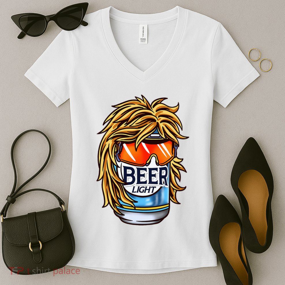 Funny Beer Drinking Funny Redneck Mullet Women's V-Neck T-Shirt