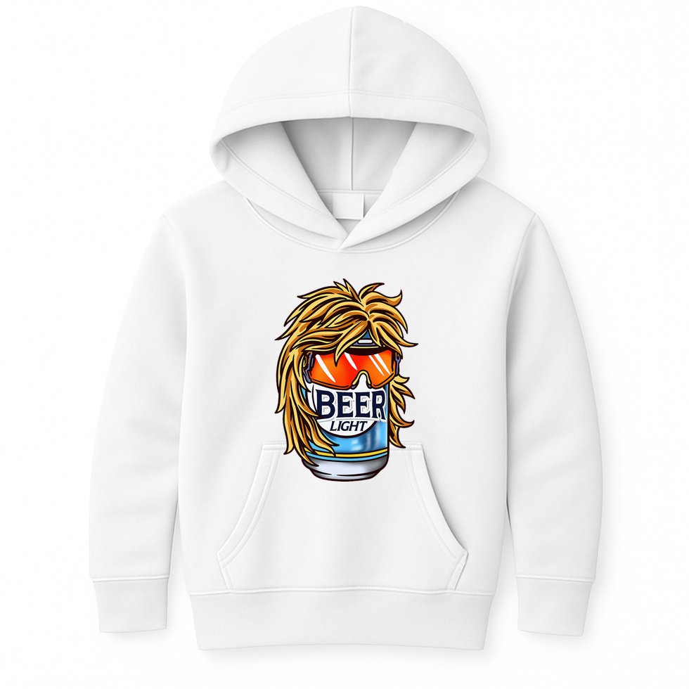 Funny Beer Drinking Funny Redneck Mullet Kids Hoodie
