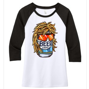 Funny Beer Drinking Funny Redneck Mullet Women's Tri-Blend 3/4-Sleeve Raglan Shirt