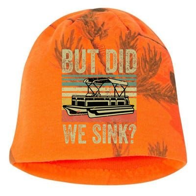 Funny But Did We Sink Pontoon Boat Captain Kati - Camo Knit Beanie