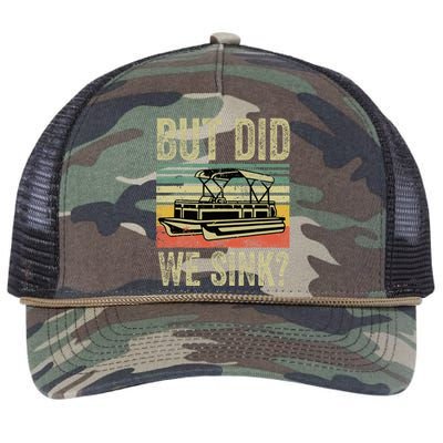 Funny But Did We Sink Pontoon Boat Captain Retro Rope Trucker Hat Cap