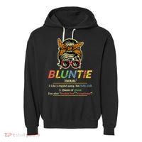 Funny Bluntie Definition Stoner Aunt Auntie Weed Marijuana Pot Smoker Garment-Dyed Fleece Hoodie