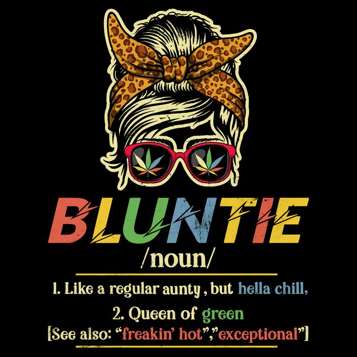 Funny Bluntie Definition Stoner Aunt Auntie Weed Marijuana Pot Smoker Sustainable Bucket Hat