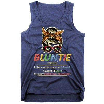 Funny Bluntie Definition Stoner Aunt Auntie Weed Marijuana Pot Smoker Tank Top