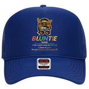 Funny Bluntie Definition Stoner Aunt Auntie Weed Marijuana Pot Smoker High Crown Mesh Back Trucker Hat