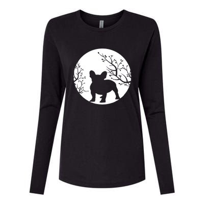 French Bulldog Dog Full Moon Howl Funny Frenchie Lover Womens Cotton Relaxed Long Sleeve T-Shirt