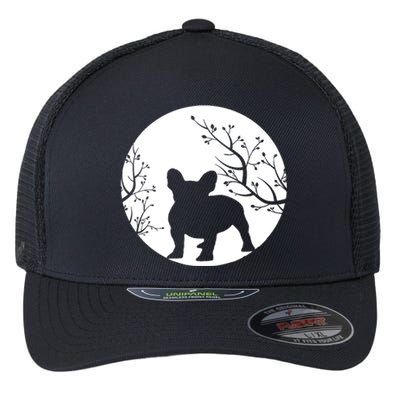 French Bulldog Dog Full Moon Howl Funny Frenchie Lover Flexfit Unipanel Trucker Cap