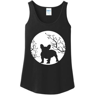 French Bulldog Dog Full Moon Howl Funny Frenchie Lover Ladies Essential Tank