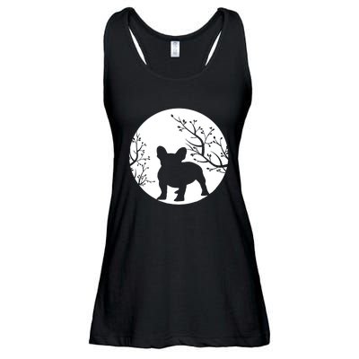 French Bulldog Dog Full Moon Howl Funny Frenchie Lover Ladies Essential Flowy Tank