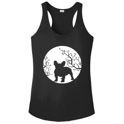 French Bulldog Dog Full Moon Howl Funny Frenchie Lover Ladies PosiCharge Competitor Racerback Tank