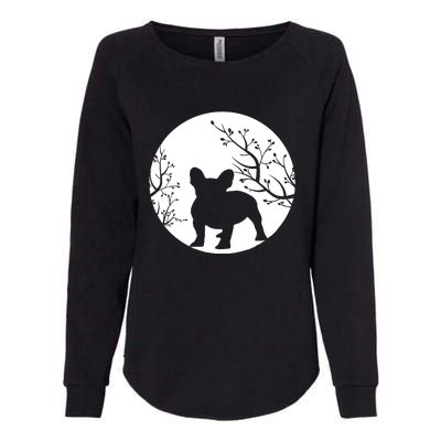 French Bulldog Dog Full Moon Howl Funny Frenchie Lover Womens California Wash Sweatshirt