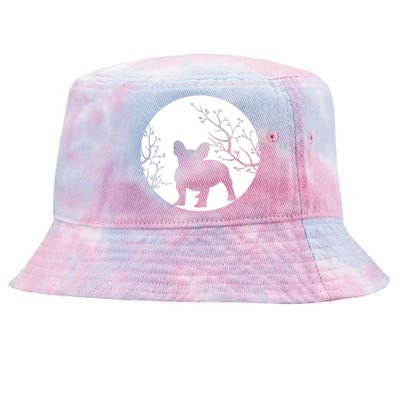 French Bulldog Dog Full Moon Howl Funny Frenchie Lover Tie-Dyed Bucket Hat