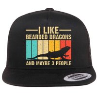 Funny Bearded Dragon Design Pogona Reptile Lover Flat Bill Trucker Hat