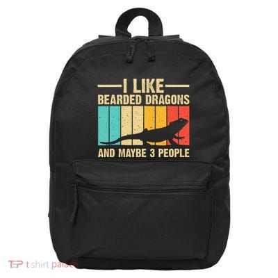 Funny Bearded Dragon Design Pogona Reptile Lover 16 in Basic Backpack