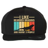 Funny Bearded Dragon Design Pogona Reptile Lover Wool Snapback Cap