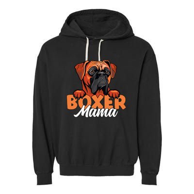 Funny Boxer Dog Face Boxer Mama Boxer Dog Gifts For Wo Garment-Dyed Fleece Hoodie