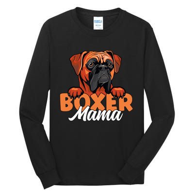 Funny Boxer Dog Face Boxer Mama Boxer Dog Gifts For Wo Tall Long Sleeve T-Shirt