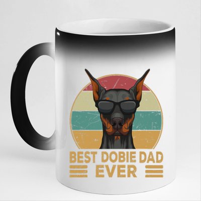 funny Best Dobie Dad Ever Doberman Dog Owner 11oz Black Color Changing Mug