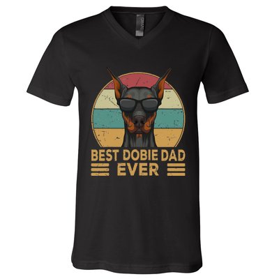 funny Best Dobie Dad Ever Doberman Dog Owner V-Neck T-Shirt