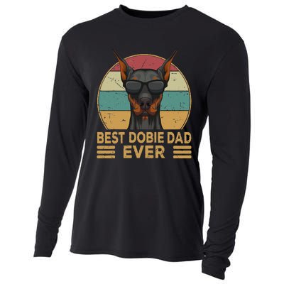 funny Best Dobie Dad Ever Doberman Dog Owner Cooling Performance Long Sleeve Crew