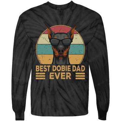 funny Best Dobie Dad Ever Doberman Dog Owner Tie-Dye Long Sleeve Shirt