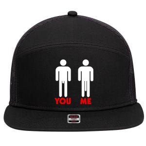 Funny Big Dick Cock Gift Funny Sex Gift For Men 7 Panel Mesh Trucker Snapback Hat