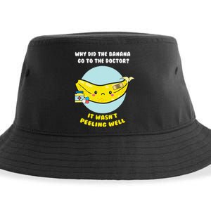 Funny Banana Doctor Joke Cute Fruit Pun Sustainable Bucket Hat