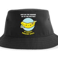 Funny Banana Doctor Joke Cute Fruit Pun Sustainable Bucket Hat