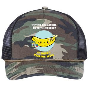 Funny Banana Doctor Joke Cute Fruit Pun Retro Rope Trucker Hat Cap