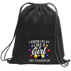 Funny Billiards Design For Women Pool Billiard Player Sweatshirt Cinch Pack Bag