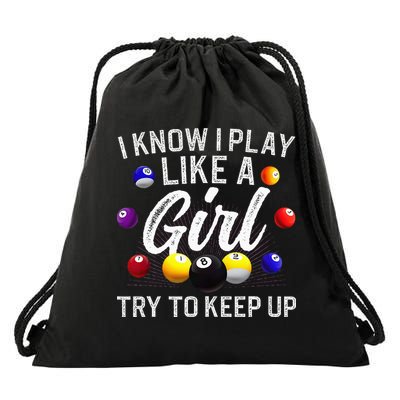 Funny Billiards Design For Women Pool Billiard Player Drawstring Bag