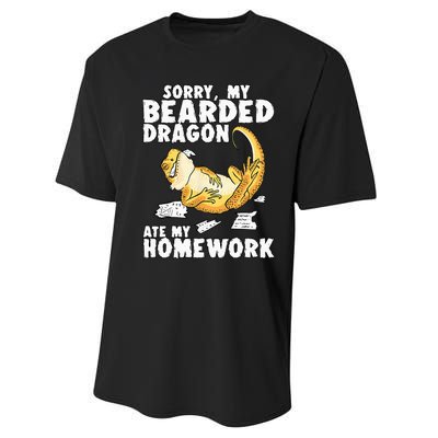 Funny Bearded Dragon Reptile Funny Lizard Performance Sprint T-Shirt