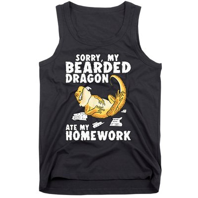 Funny Bearded Dragon Reptile Funny Lizard Tank Top