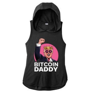 Funny Bitcoin Daddy Trump Crypto King ILl Be Home Christmas Ladies PosiCharge Tri-Blend Wicking Draft Hoodie Tank