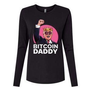 Funny Bitcoin Daddy Trump Crypto King ILl Be Home Christmas Womens Cotton Relaxed Long Sleeve T-Shirt