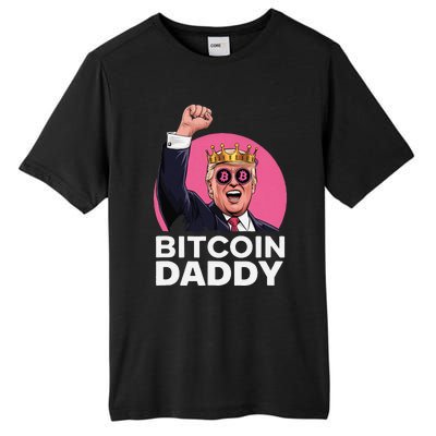 Funny Bitcoin Daddy Trump Crypto King ILl Be Home Christmas Tall Fusion ChromaSoft Performance T-Shirt