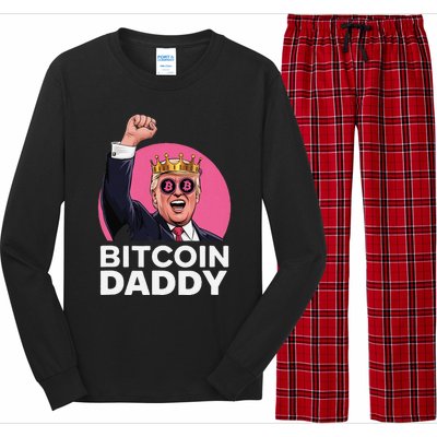 Funny Bitcoin Daddy Trump Crypto King ILl Be Home Christmas Long Sleeve Pajama Set