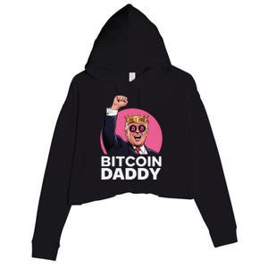 Funny Bitcoin Daddy Trump Crypto King ILl Be Home Christmas Crop Fleece Hoodie