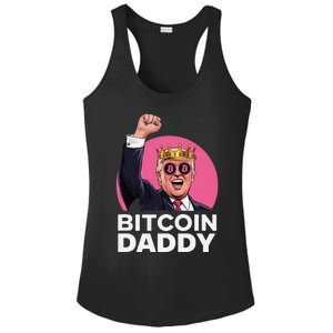 Funny Bitcoin Daddy Trump Crypto King ILl Be Home Christmas Ladies PosiCharge Competitor Racerback Tank