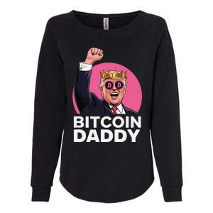 Funny Bitcoin Daddy Trump Crypto King ILl Be Home Christmas Womens California Wash Sweatshirt