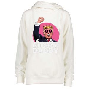 Funny Bitcoin Daddy Trump Crypto King ILl Be Home Christmas Womens Funnel Neck Pullover Hood