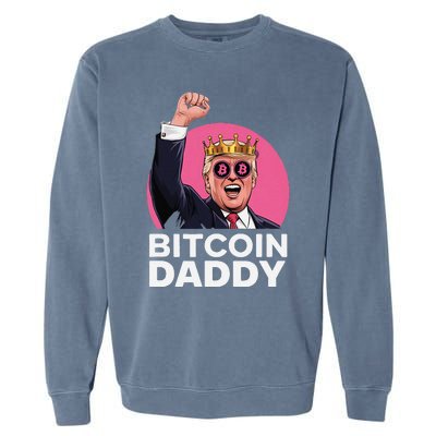 Funny Bitcoin Daddy Trump Crypto King ILl Be Home Christmas Garment-Dyed Sweatshirt